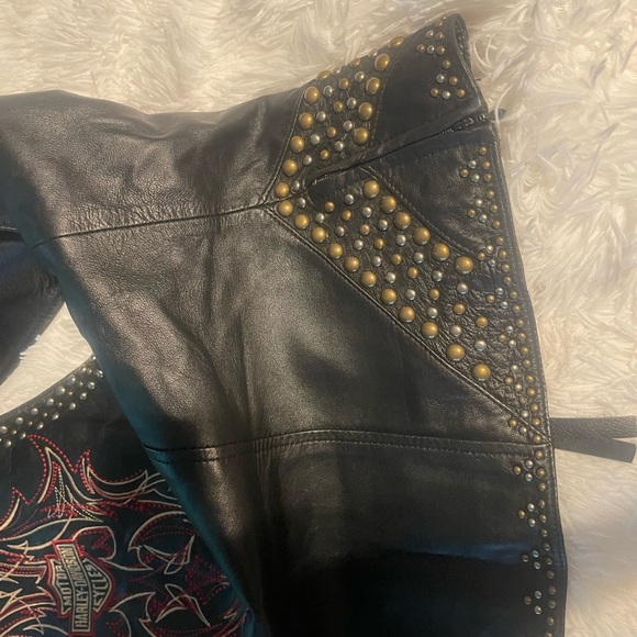 Harley-Davidson Vest embroidered and studded - Picture 4 of 17